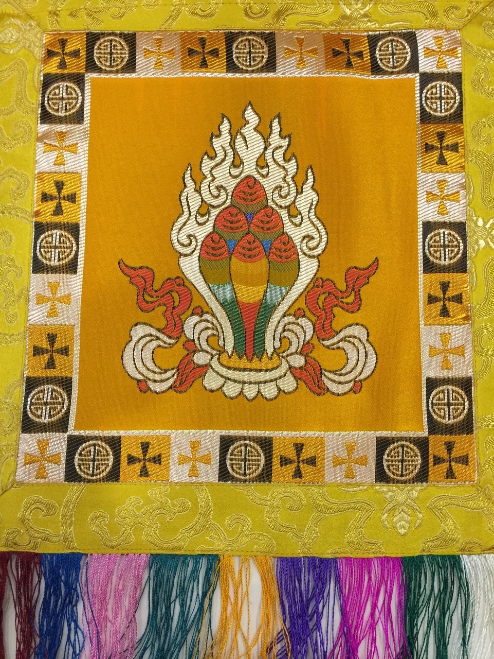 Tibetan Buddhist Yellow Norbu Wall Hanging 