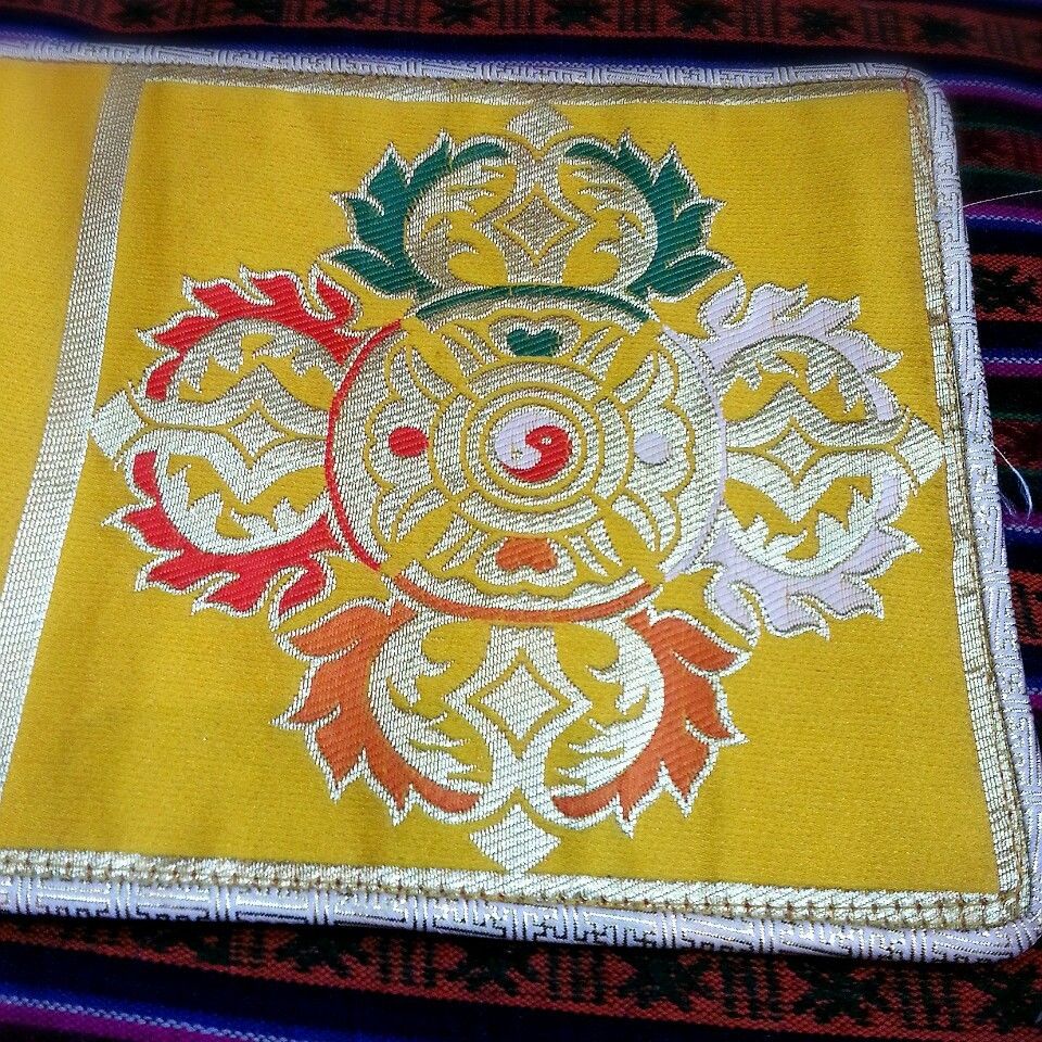 Tibetan Double Dorje Silk Table Mat / Altar Cloth