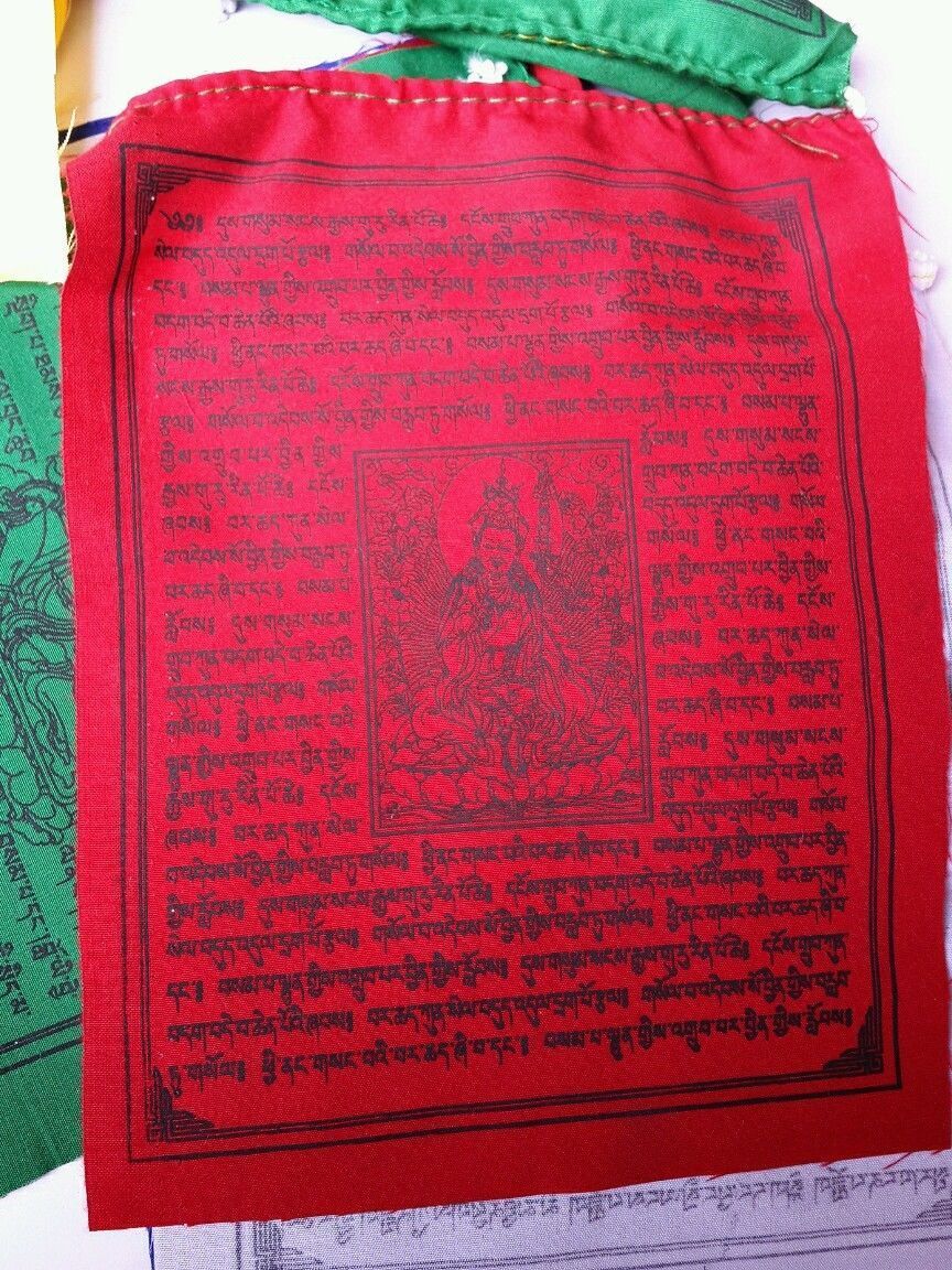 Tibetan High Quality Mix Deities Cotton Prayer Flag