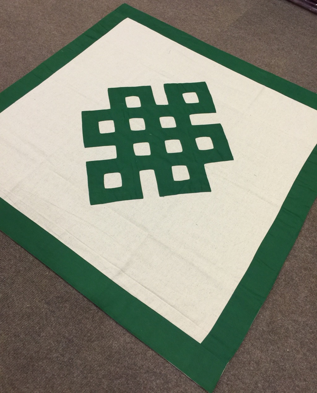 Tibetan Green Endless Knot Cotton Shrine Table Cover