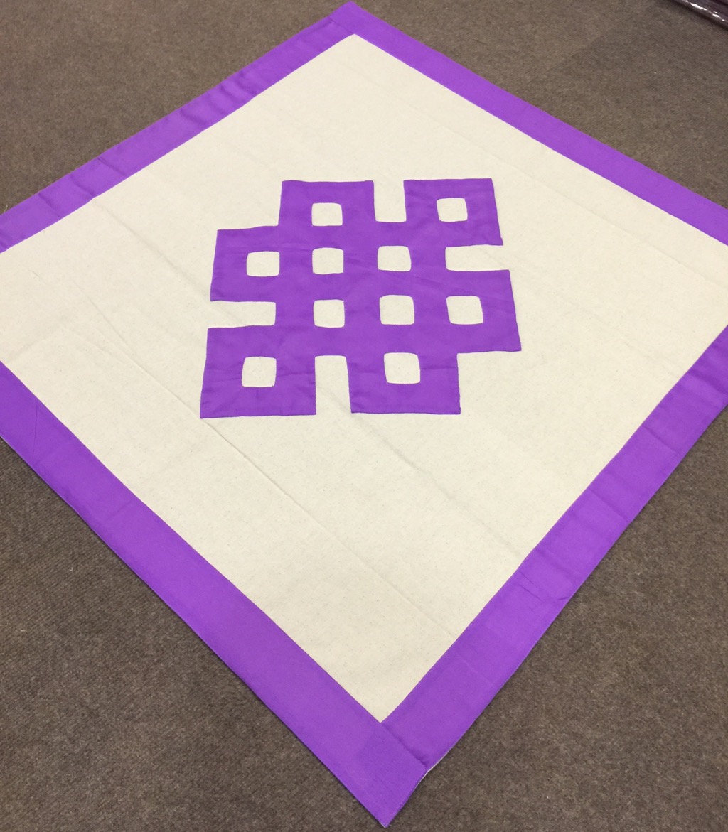 Tibetan Purple Endless Knot Cotton Shrine Table Cover