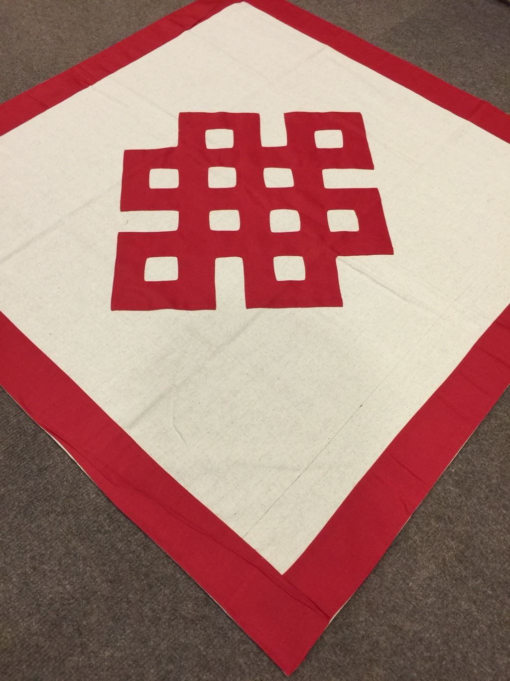 Tibetan Red Endless Knot Cotton Shrine Table Cover
