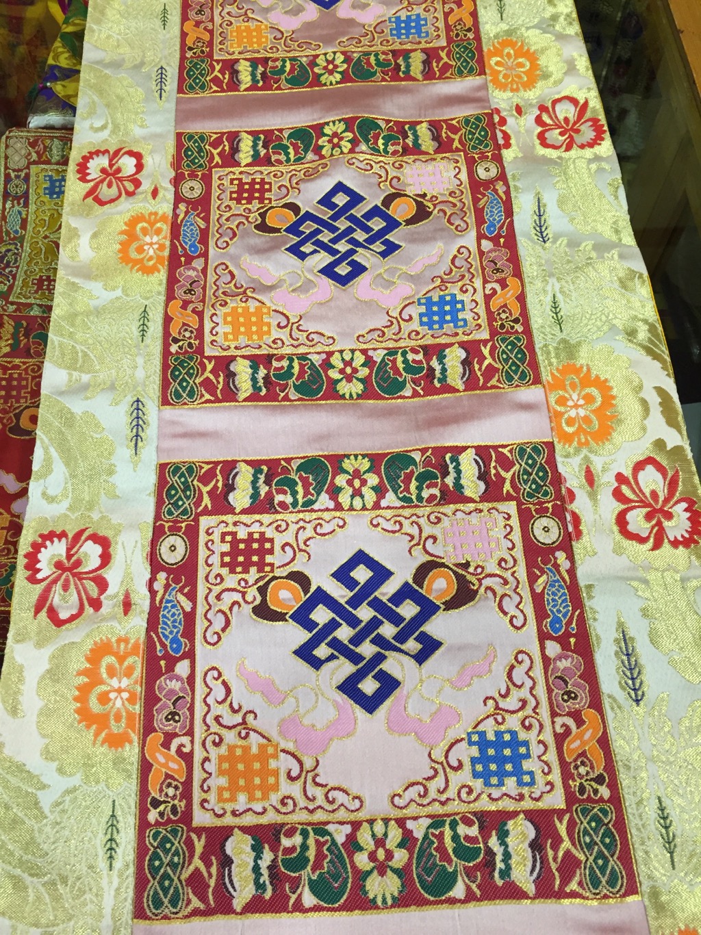 Tibetan Endless Knot Large Table Runner/cover