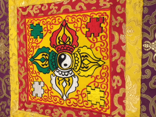 Tibetan Embroided Dorji Small Table Cover/cloth