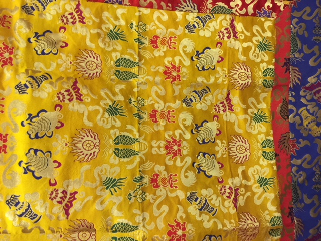 Tibetan Large Square Silk Brocade Table Cover 