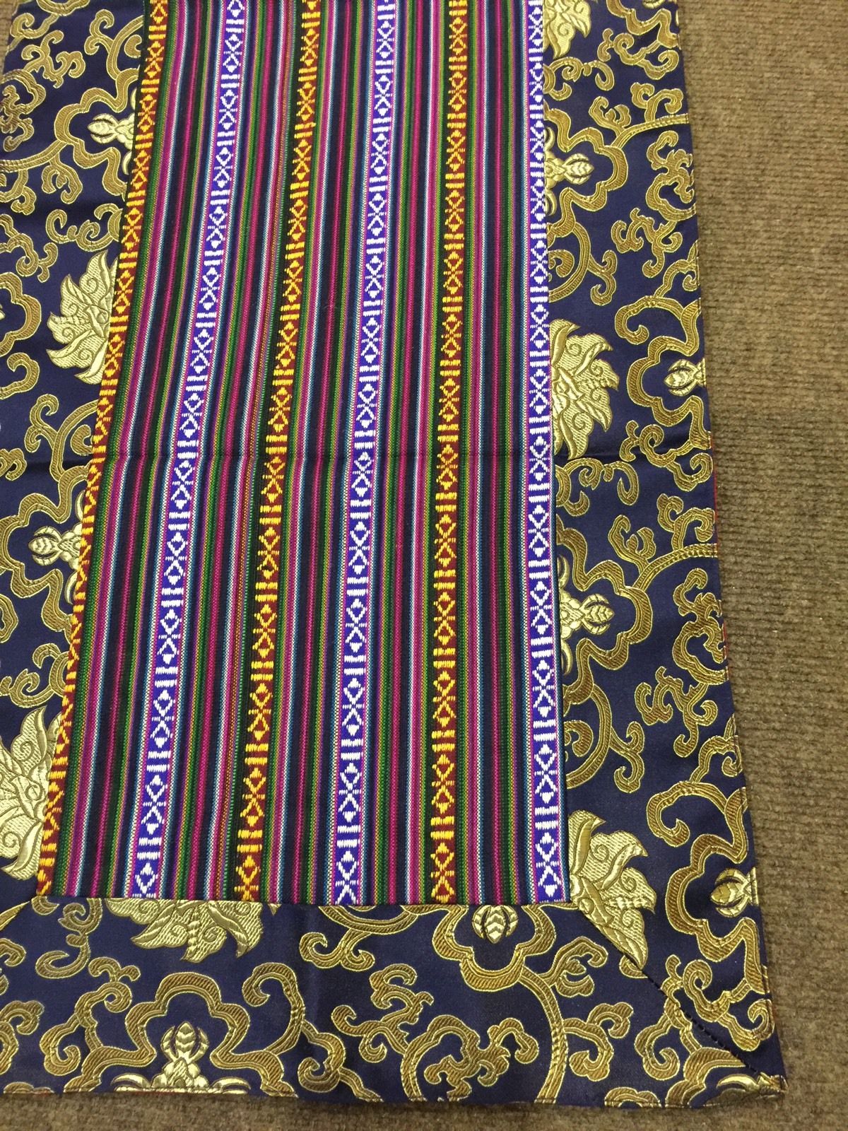 Tibetan Bhutanese Cotton & Silk Brocade Table Runner