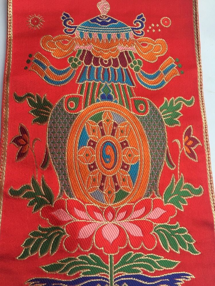Tibetan Auspicious Symbol Silk Brocade Table Mat