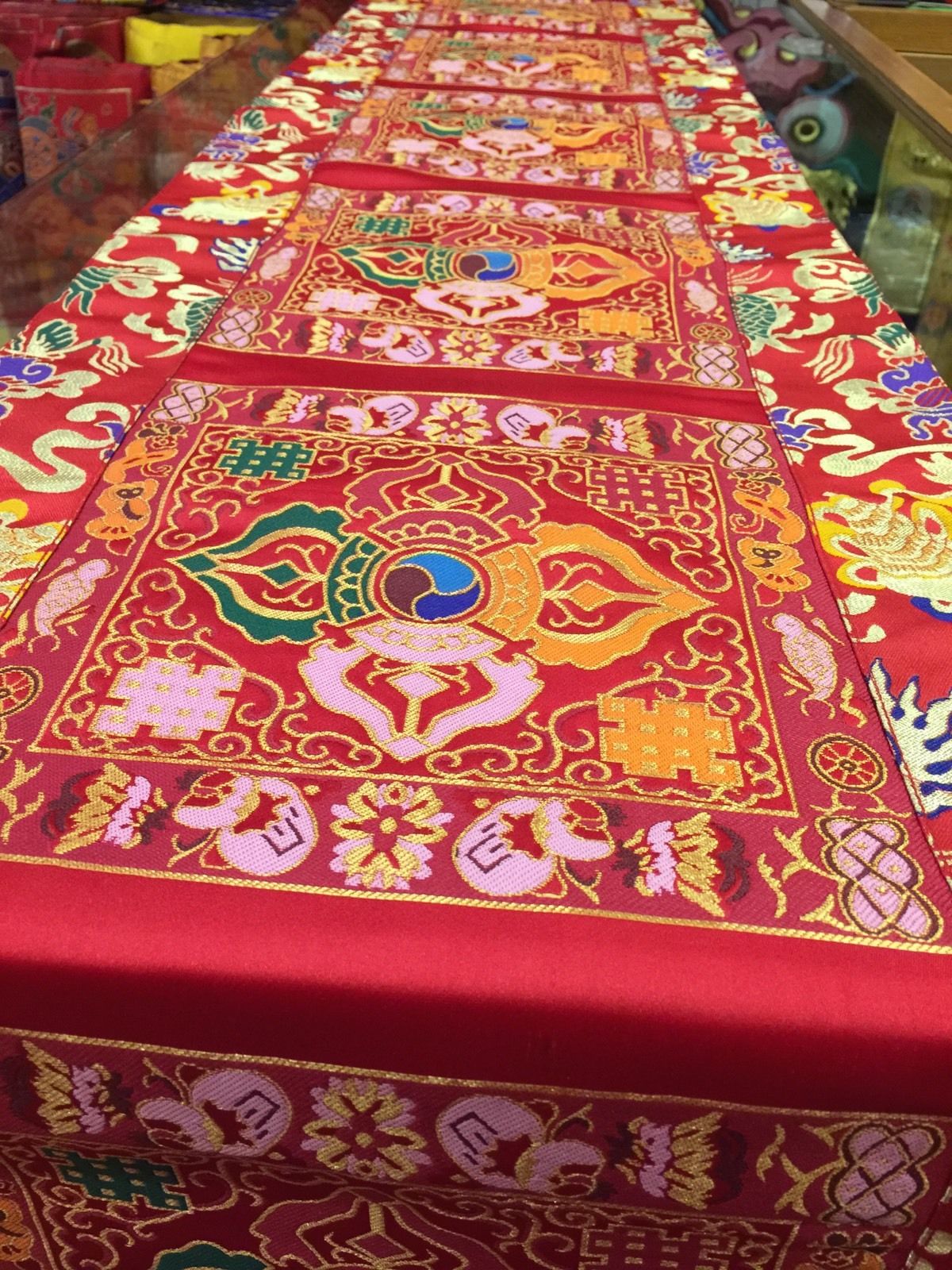 Tibetan Red Dorji Large Table Runner / Cover