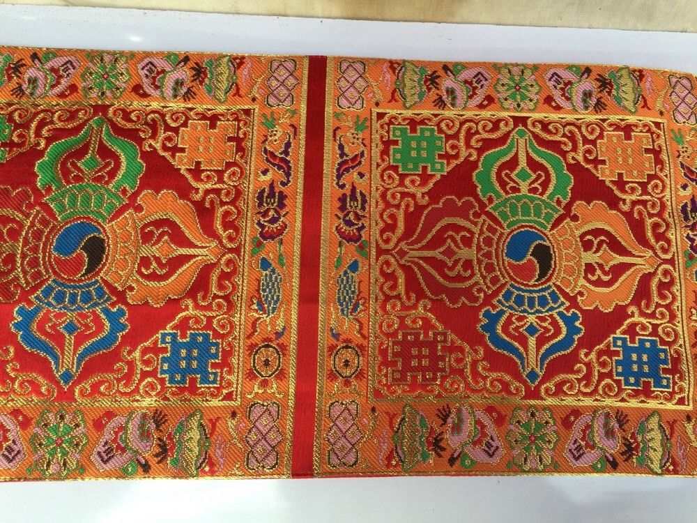 Tibetan Double Dorje Silk Brocade Table Cover