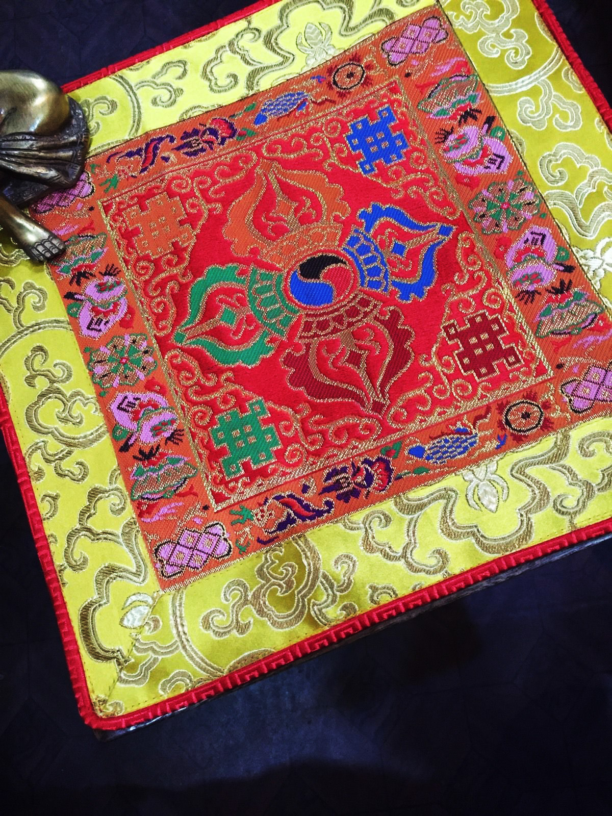 Tibetan Dorji Silk Brocade Table Cover/placemat