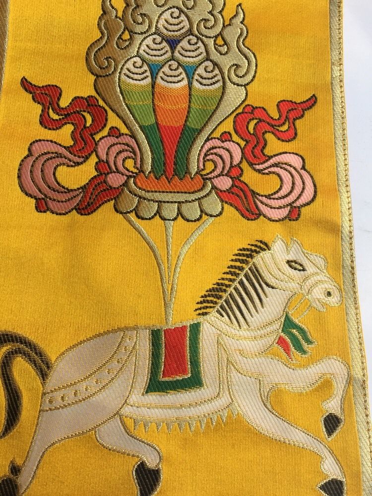 Tibetan Wind Horse Silk Brocade Table Cover