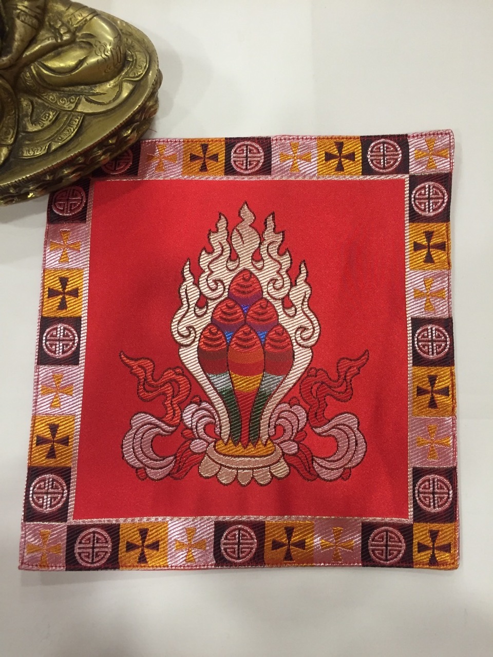 Tibetan Silk Red Norbu Placemat / Table Cover
