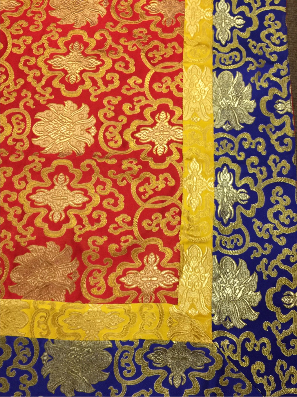  Tibetan Silk Brocade Red Shrine Table Cover