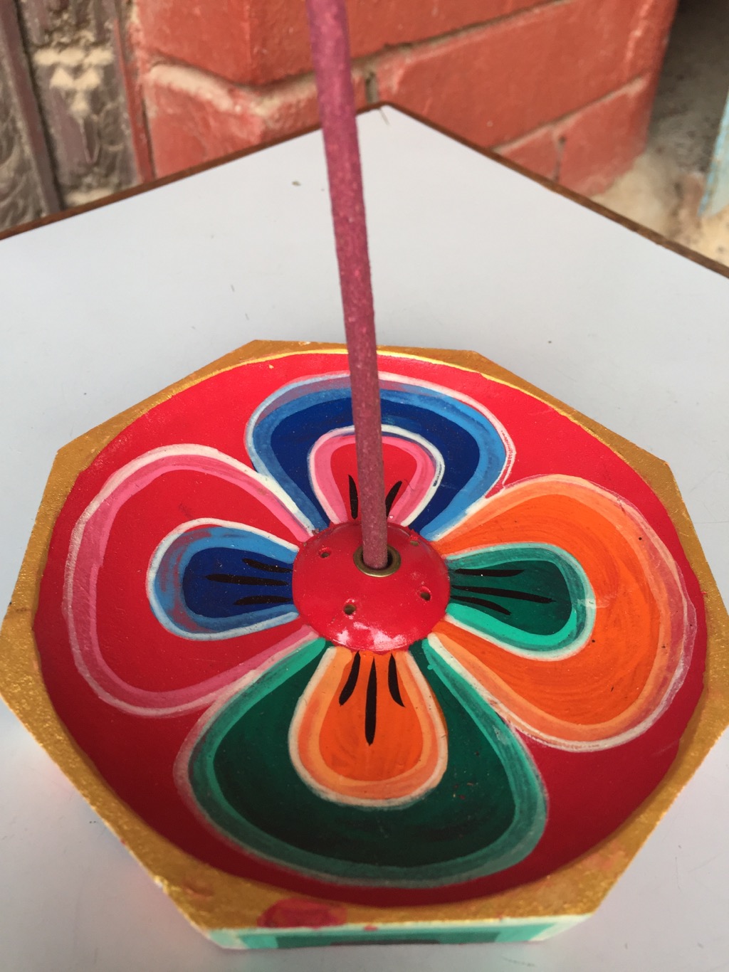 Tibetan Large Lotus Design Incense Holder/burner