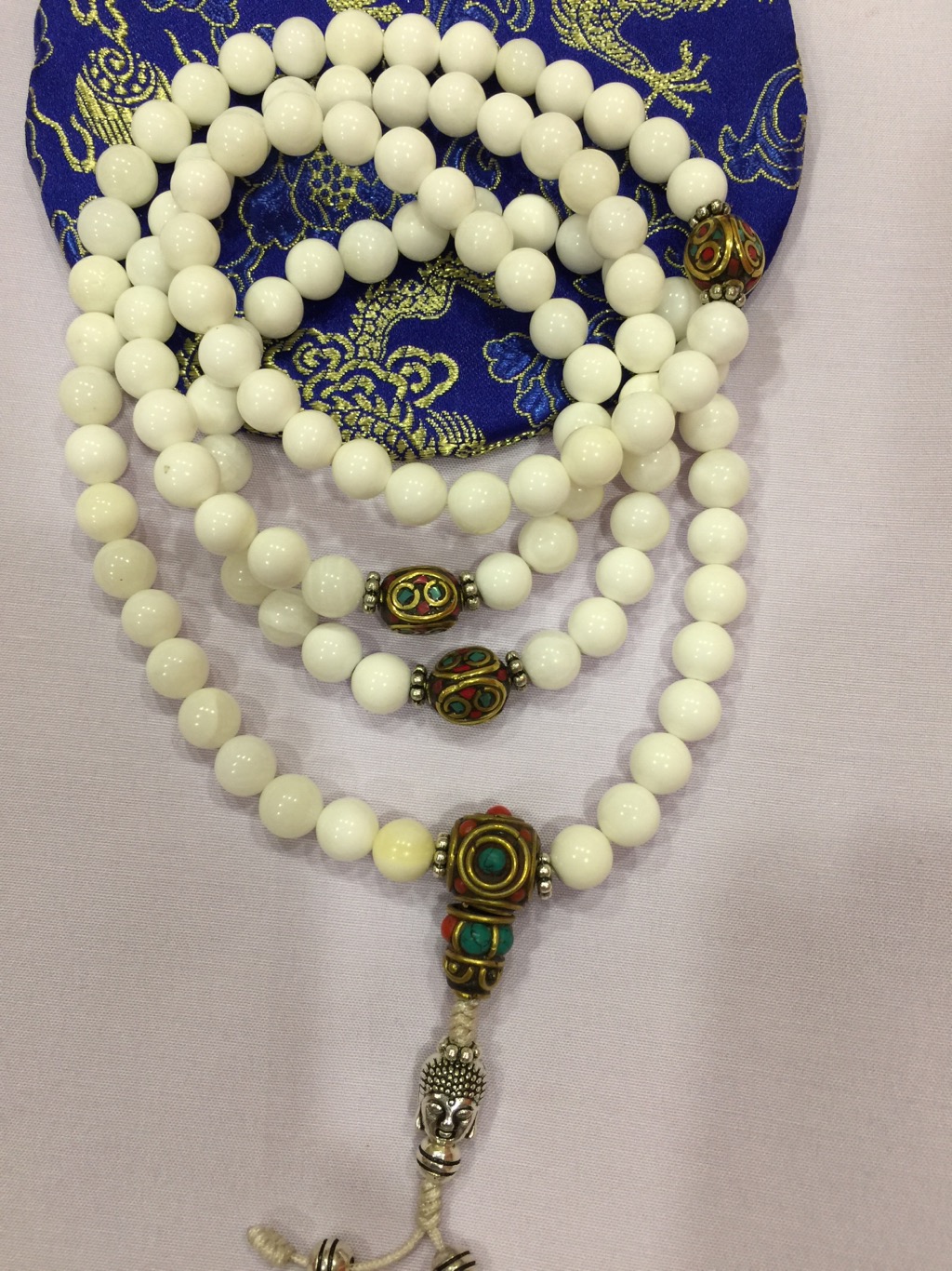 Tibetan Buddhist Conch Shell Mala / Prayer Beads