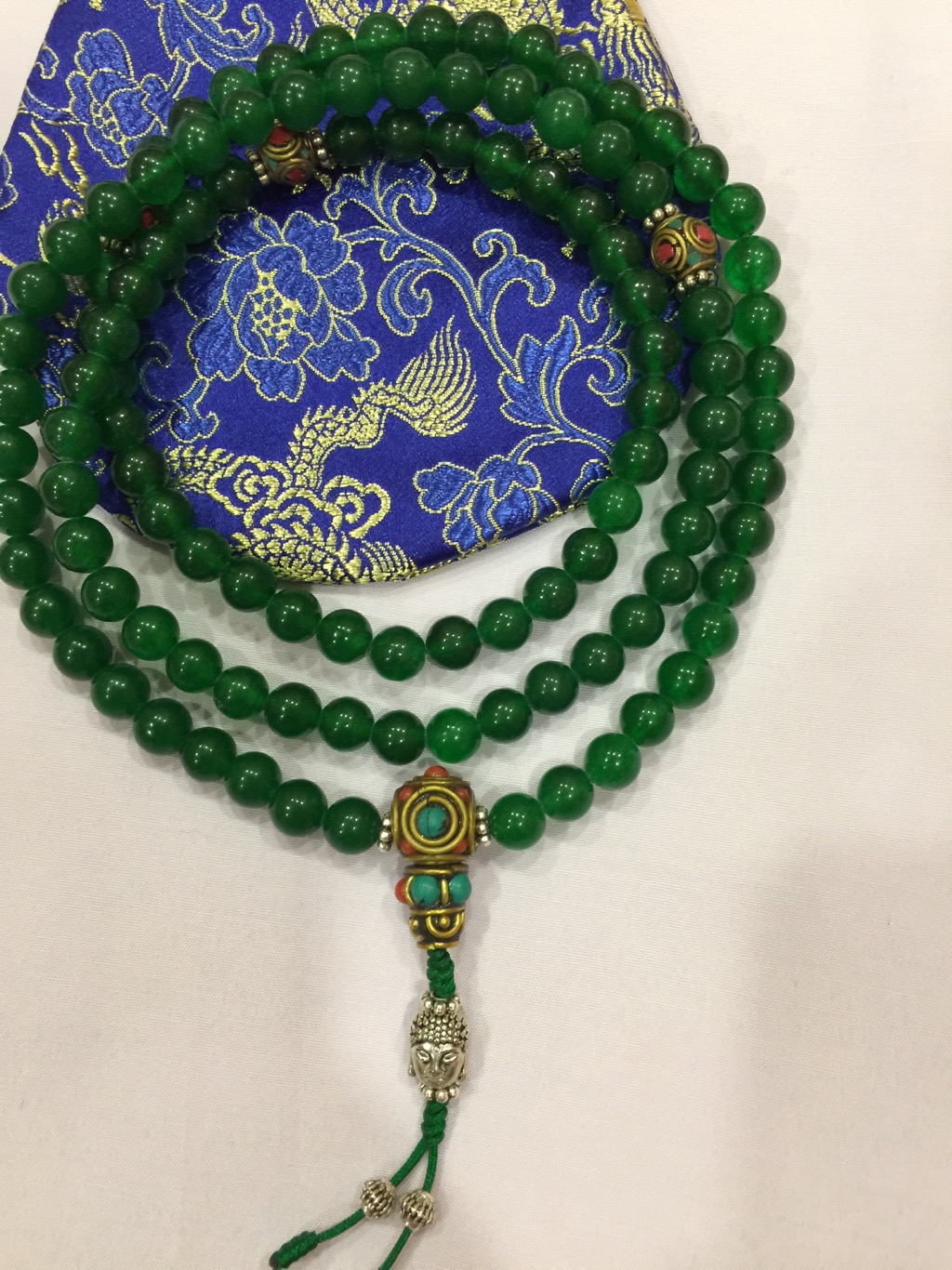 Tibetan Buddhist Jade Mala / Prayer Beads