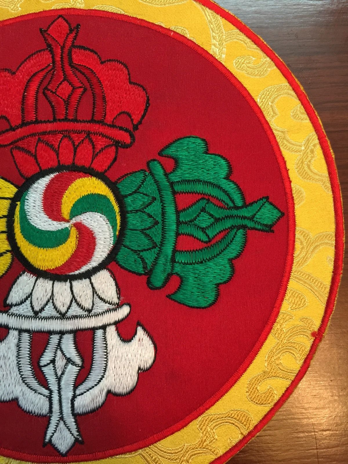 Tibetan Embroided Dorje Round Placemat/Table Cover