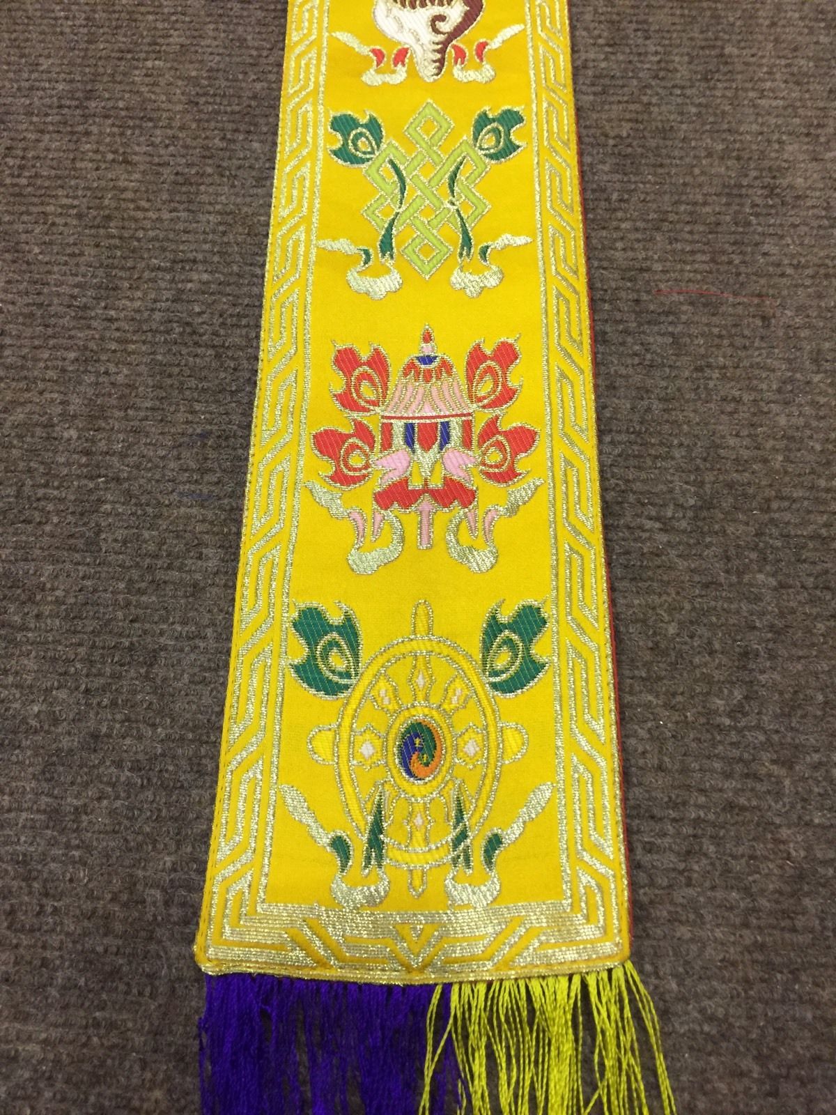 Tibetan Auspicious Symbol Silk Brocade Wall Hanging