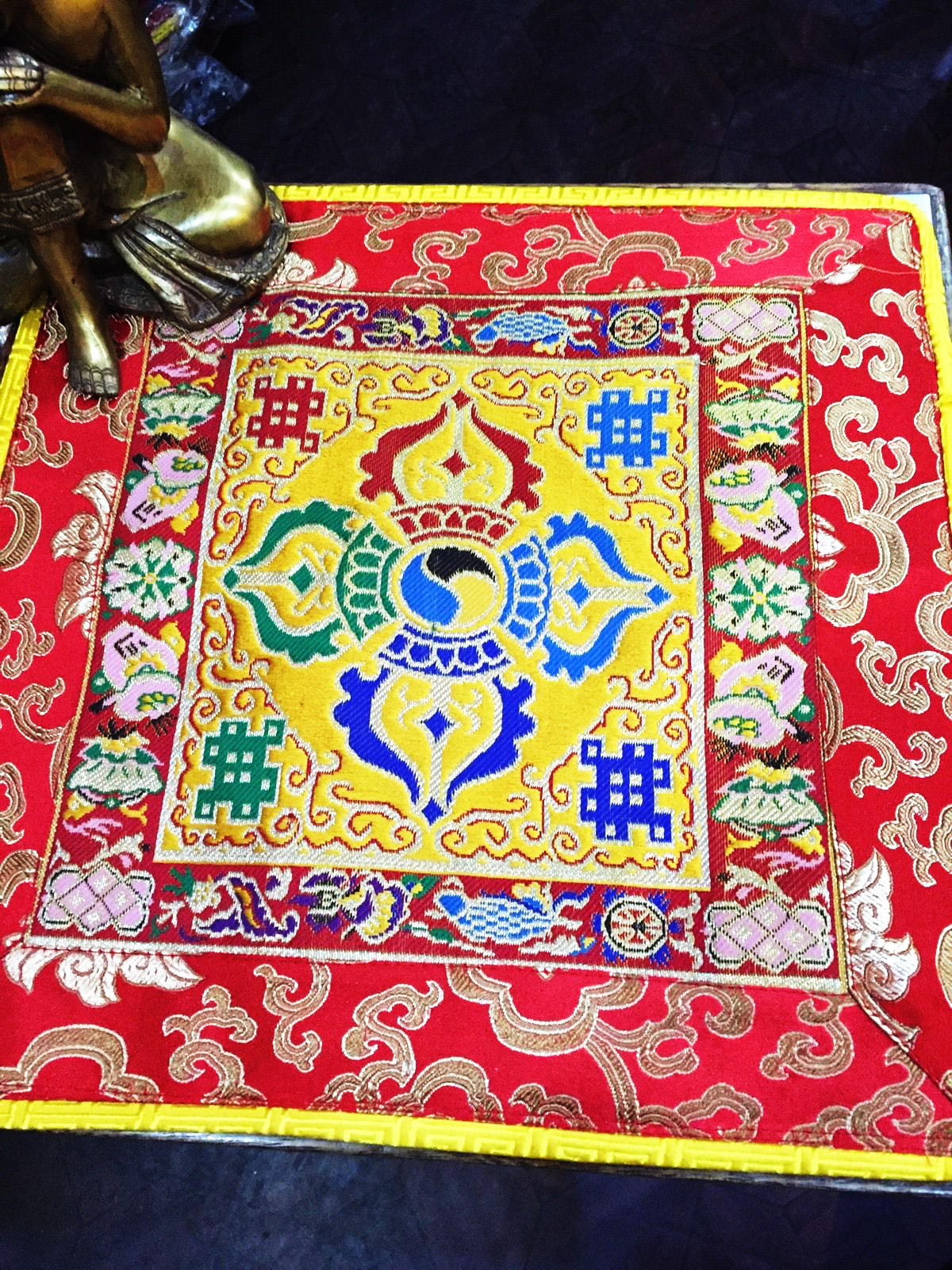 Tibetan Dorji Silk Brocade Table Cover/placemat